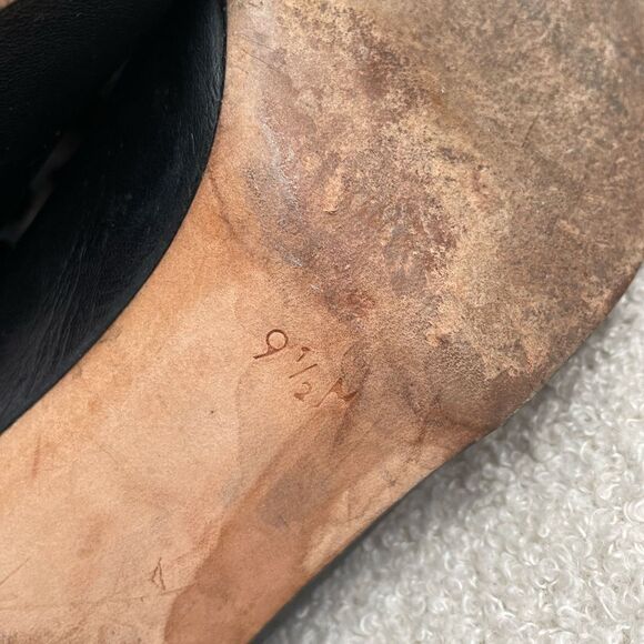 Vintage High Cut Evan Picone Black Leather Tassel Whipstitch Heels Shoes 9.5 - Picture 6 of 10